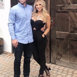 Black strapless jumpsuit